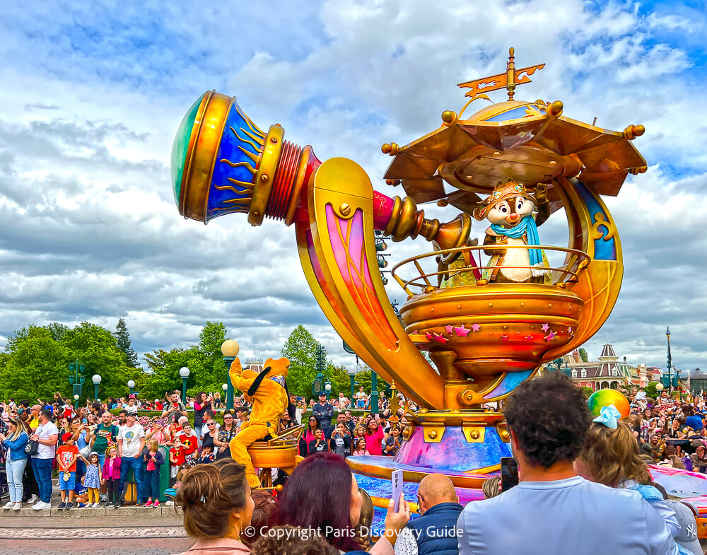 Colorful parade at Disneyland Paris