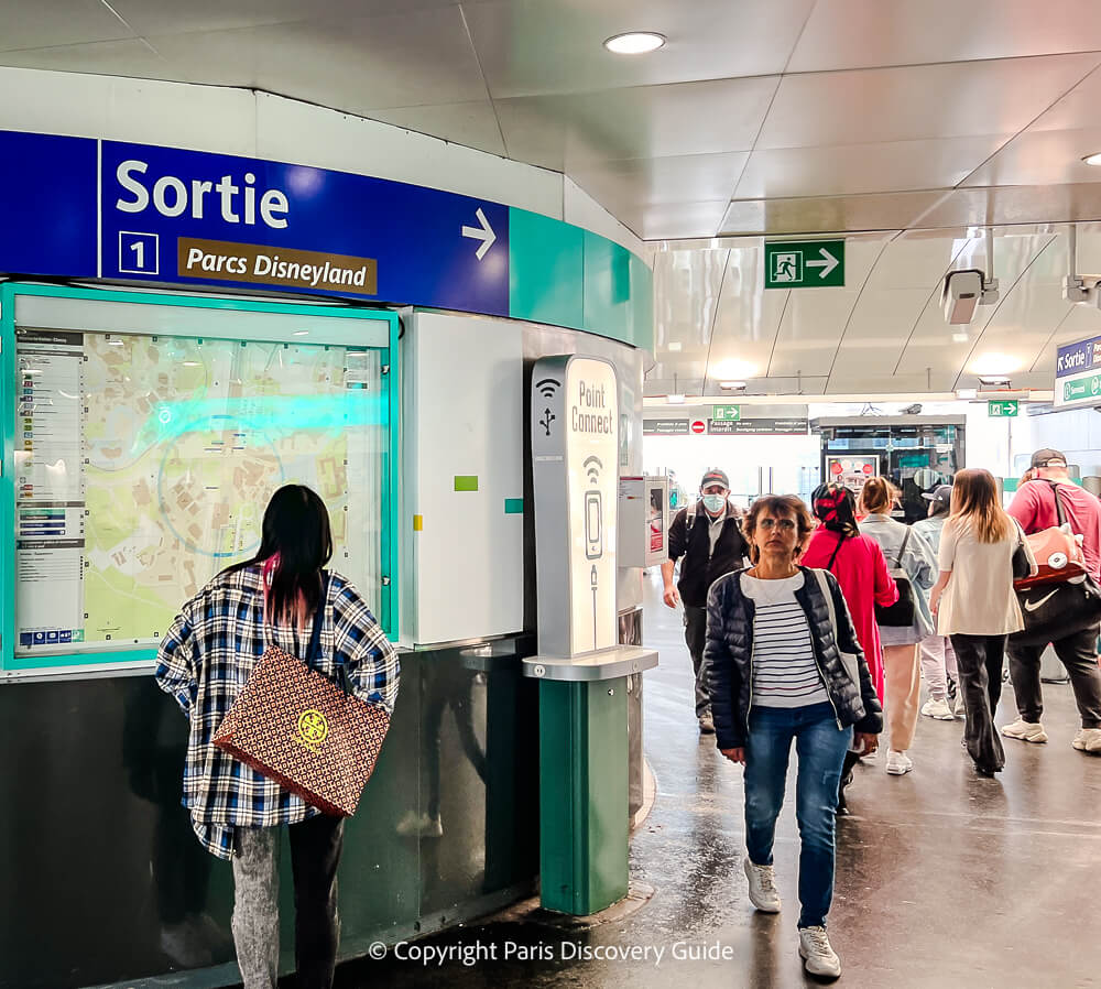 Marne-la-Vallée Chessy RER station across the street from Disneyland Paris