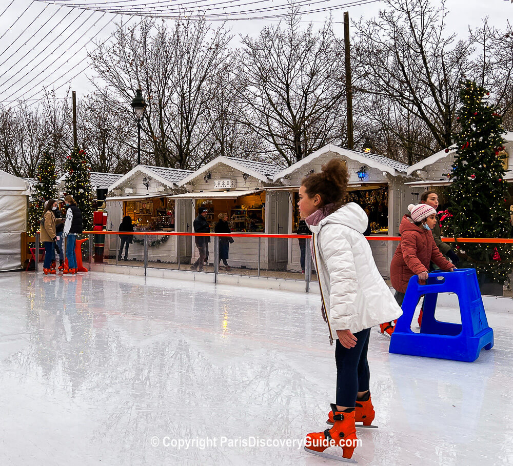 Ice skating rink at the Tuileries Garden Chrismas Market 