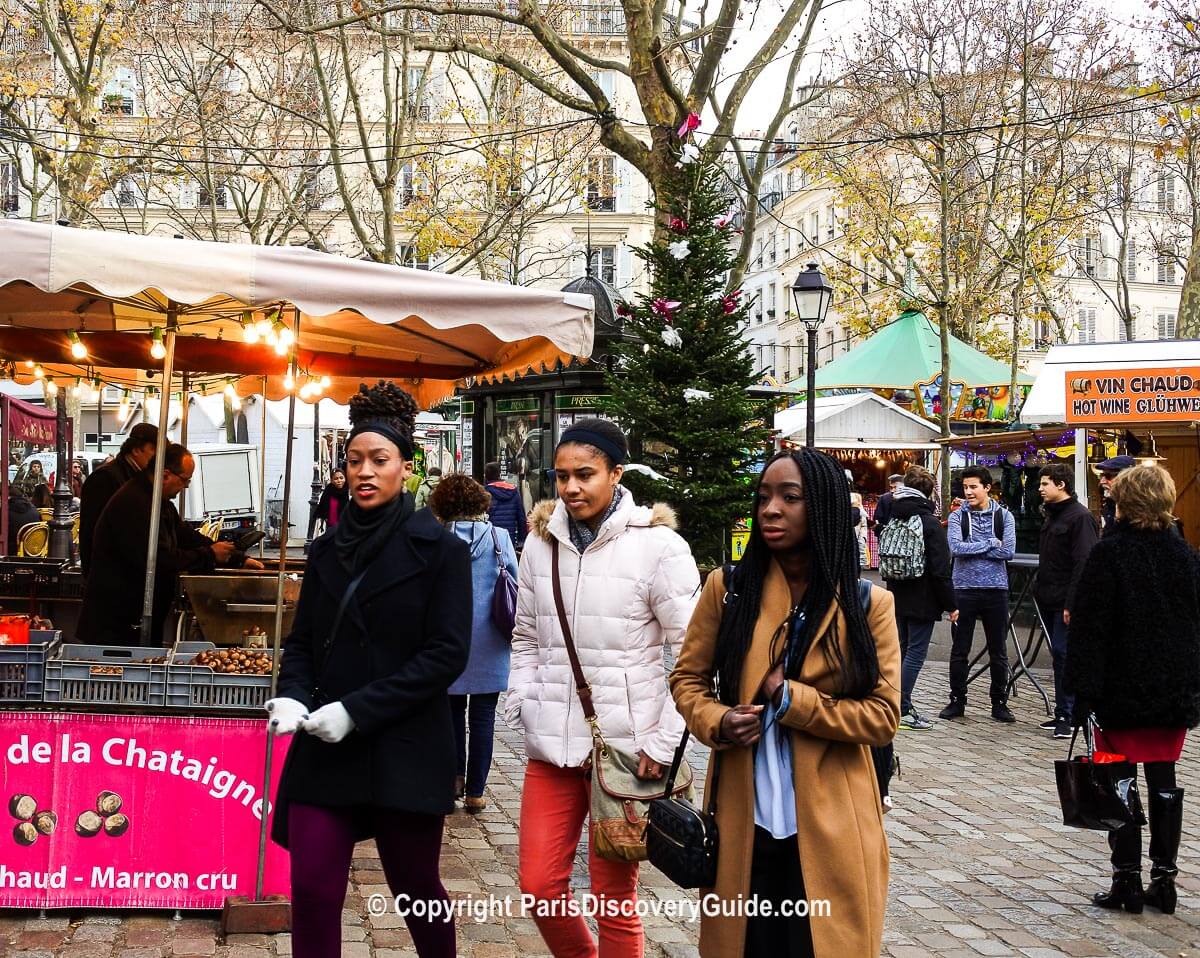 Paris Christmas Market in Montmartre, Place des Abbesses