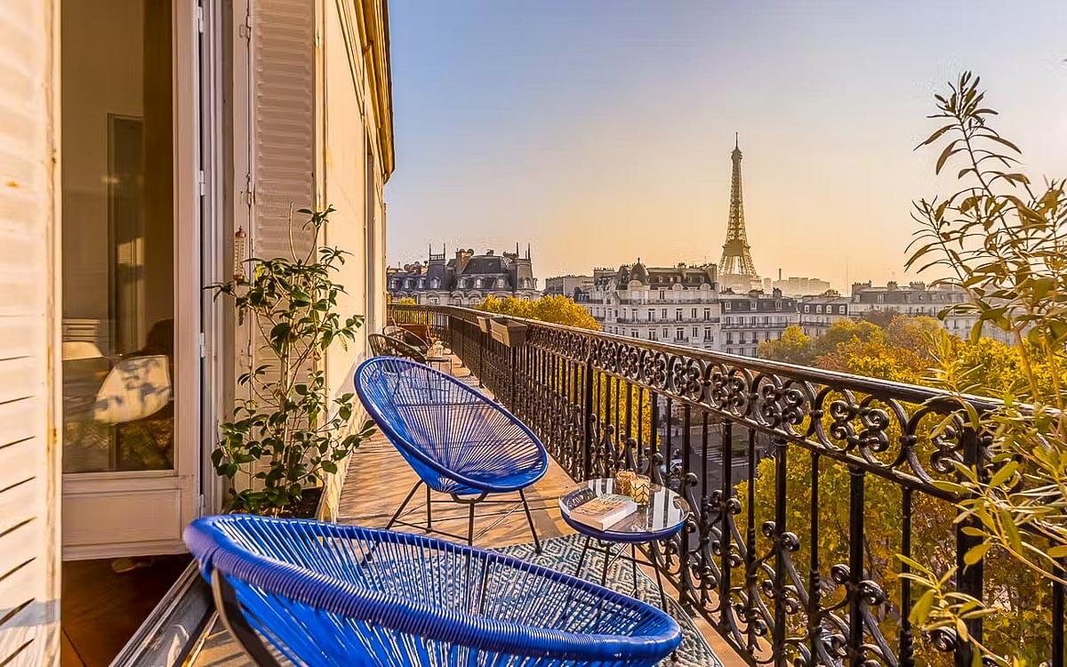 Eiffel Tower view from The Birdwatcher apartment