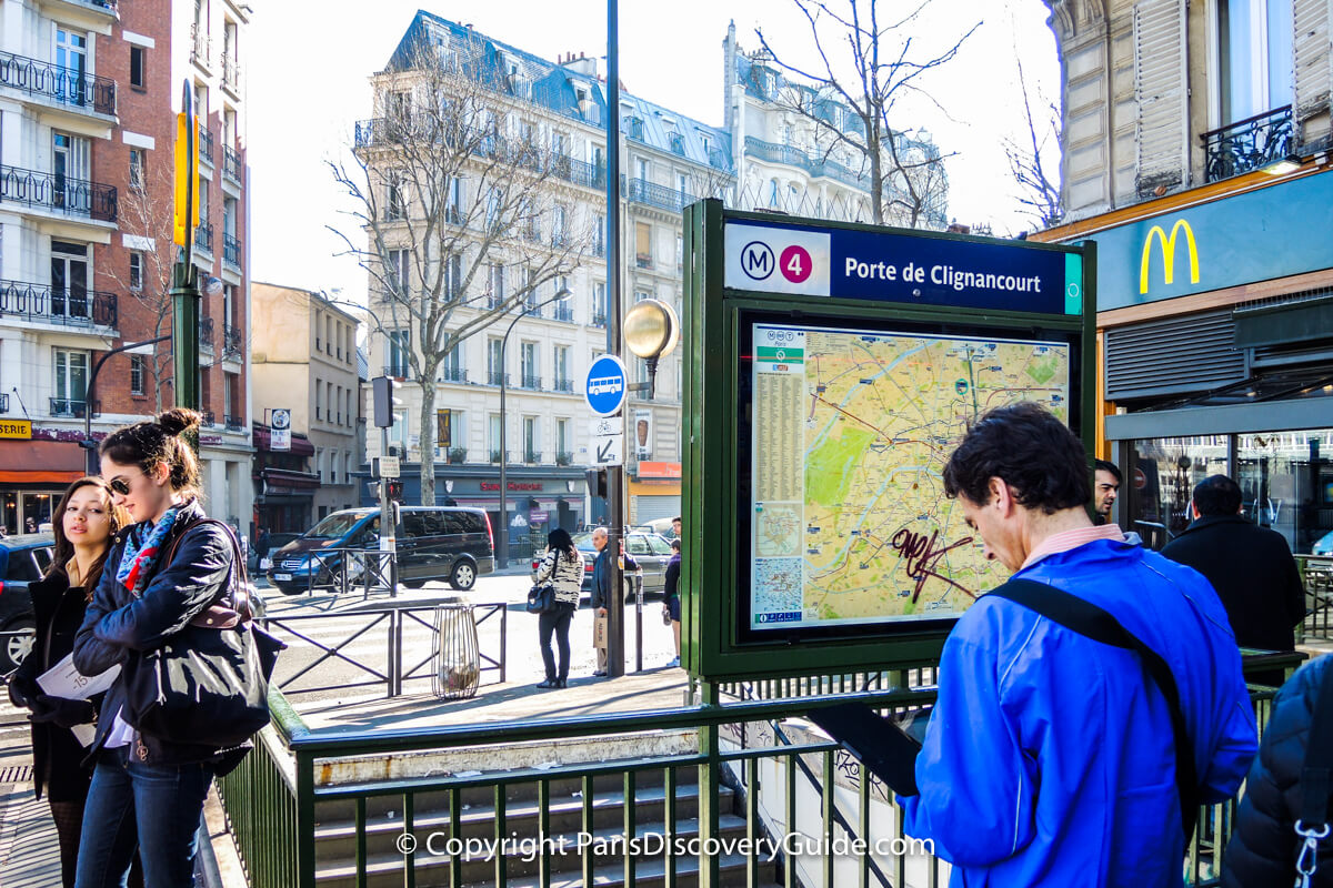 Metro station near Les Puces and the meet-up location for many Les Puces tour groups