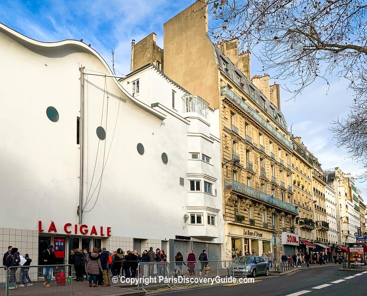 La Cigale music hall, across the street from Hotel Rochechouart La Cigale music hall, across the street from Hotel Rochechouart