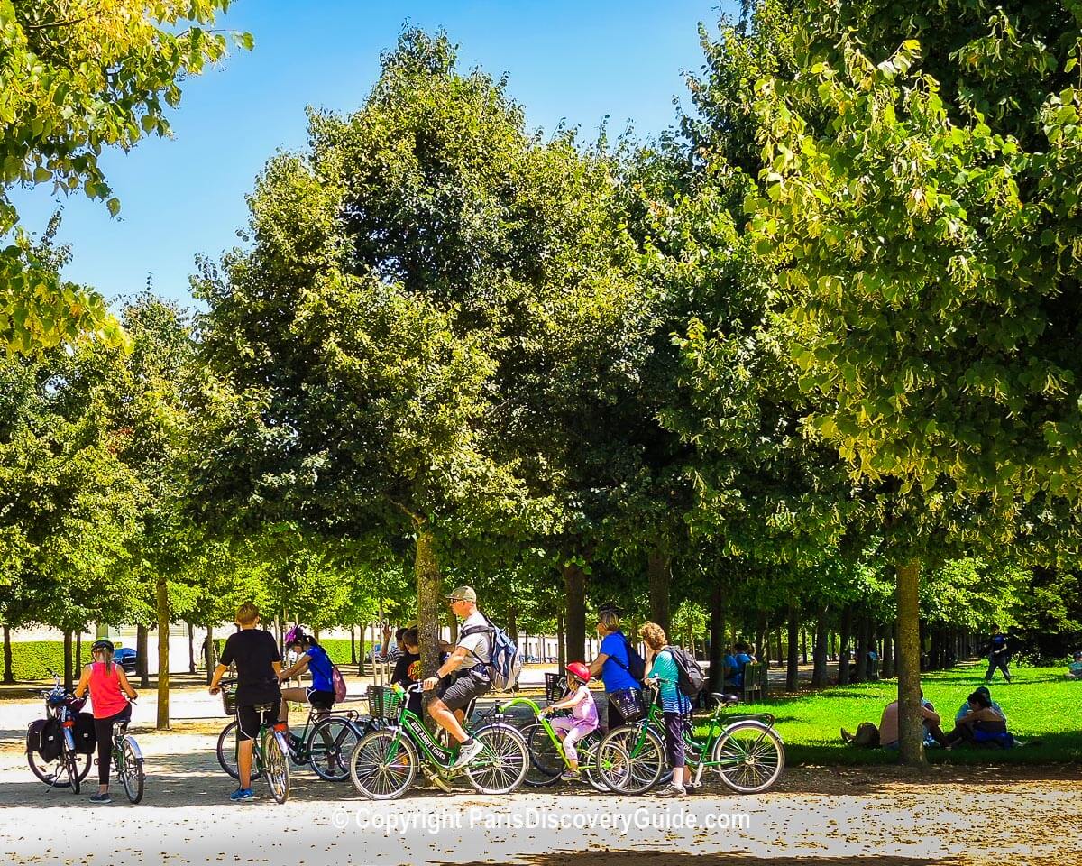 Bike tour exploring trails through the woods at Chateau de Versailles