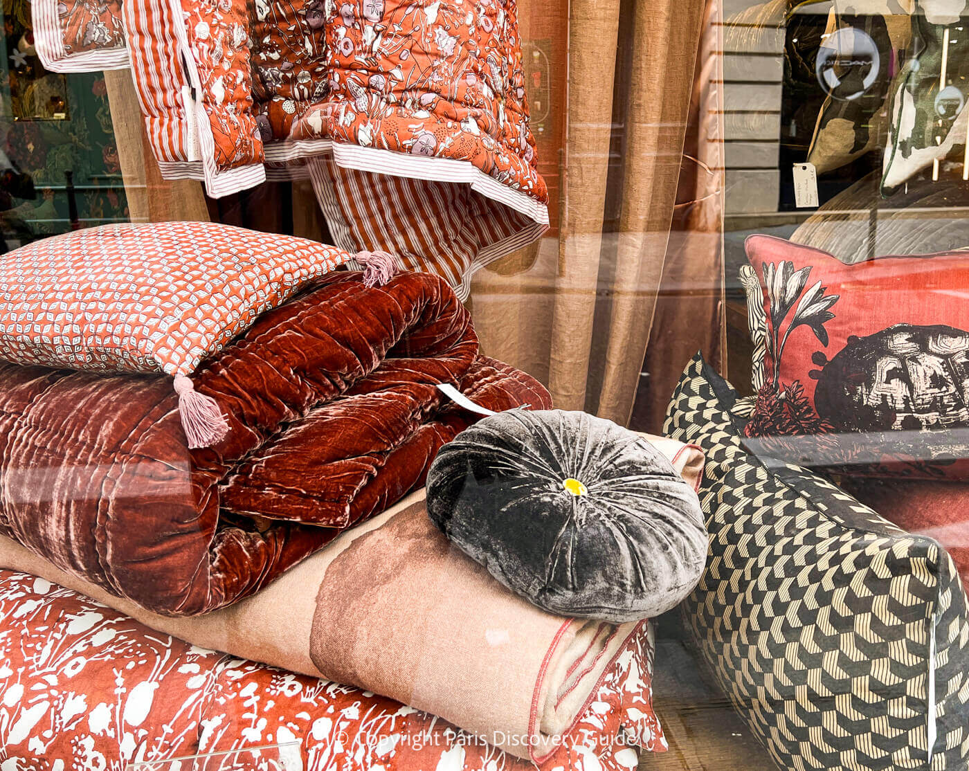 Window display in Paris's Marais neighborhood