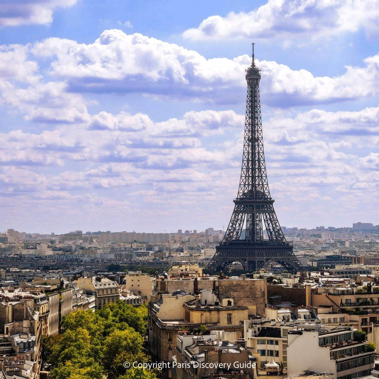 Enjoy the stellar view of 16th arrondissement rooftops and across the river, the Eiffel Tower from the Arc's rooftop terrace