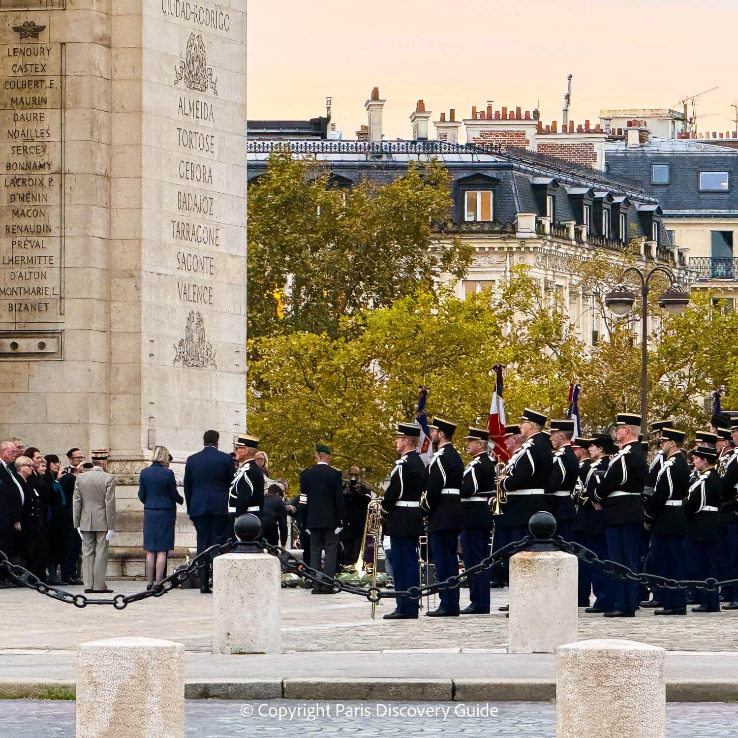 A commemoration ceremony at the Arc de Triomphe