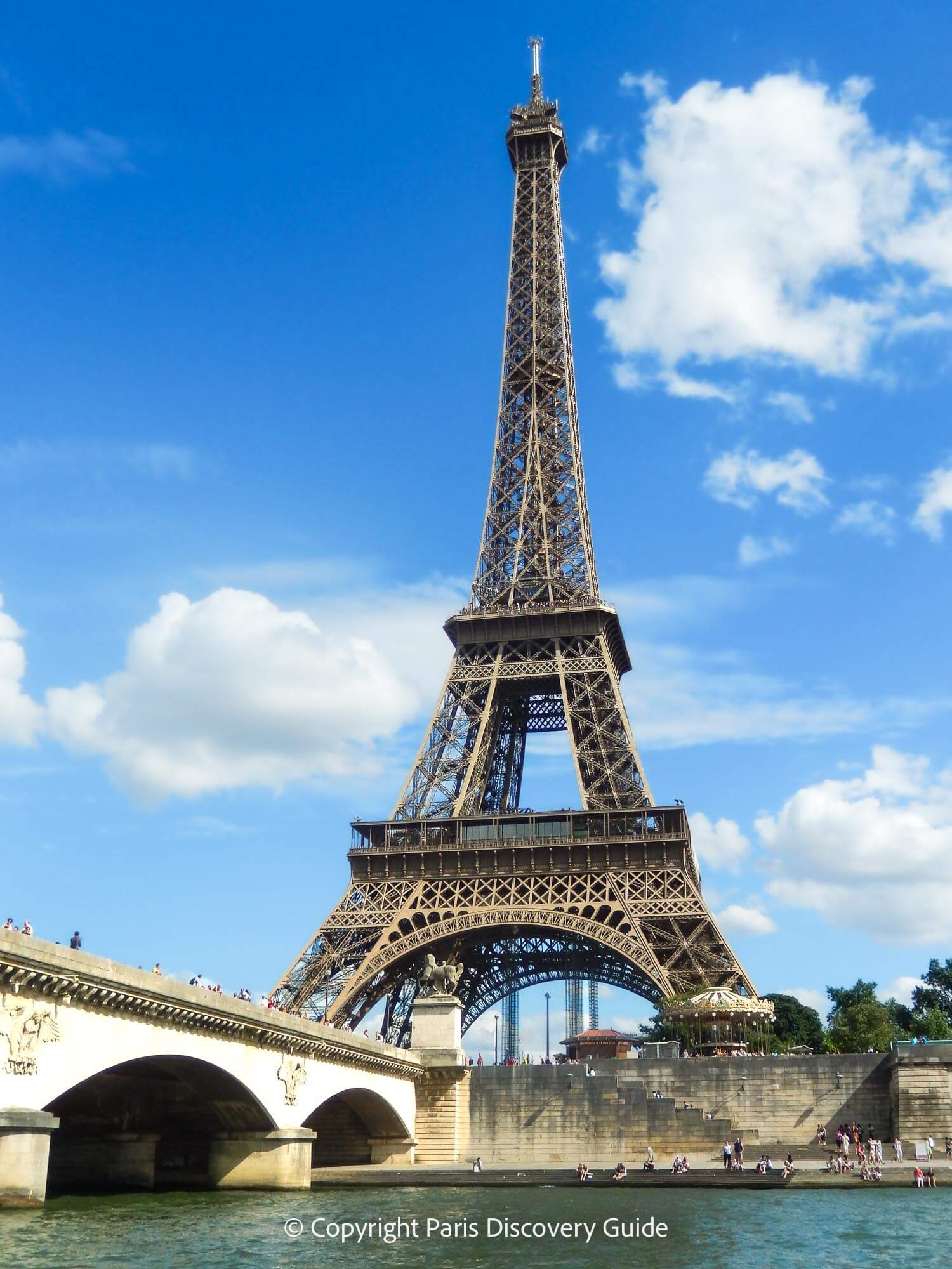 Eiffel Tower viewed from a Seine River cruise