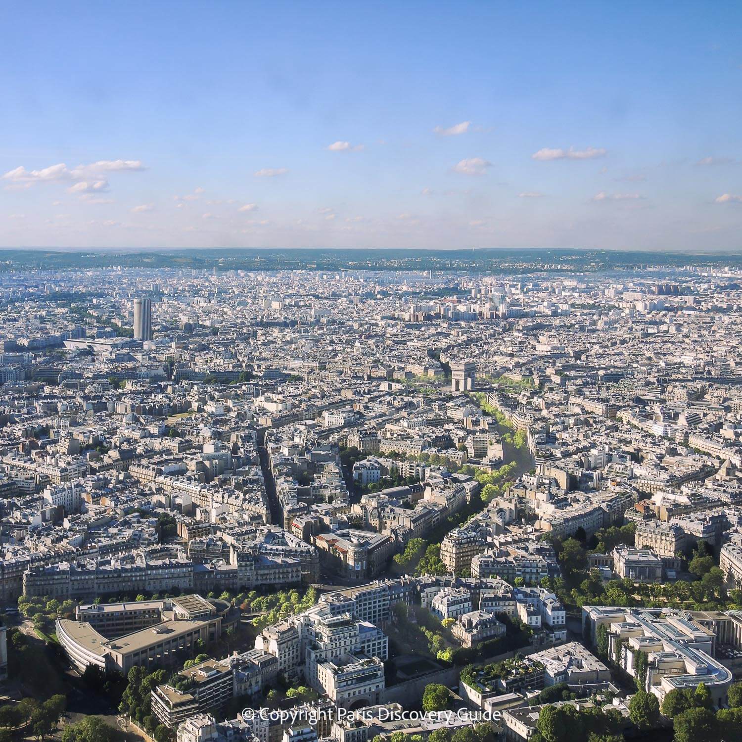 View from the Eiffel Tower's Summit (Top) - supposedly the area right below the horizon is Normandy