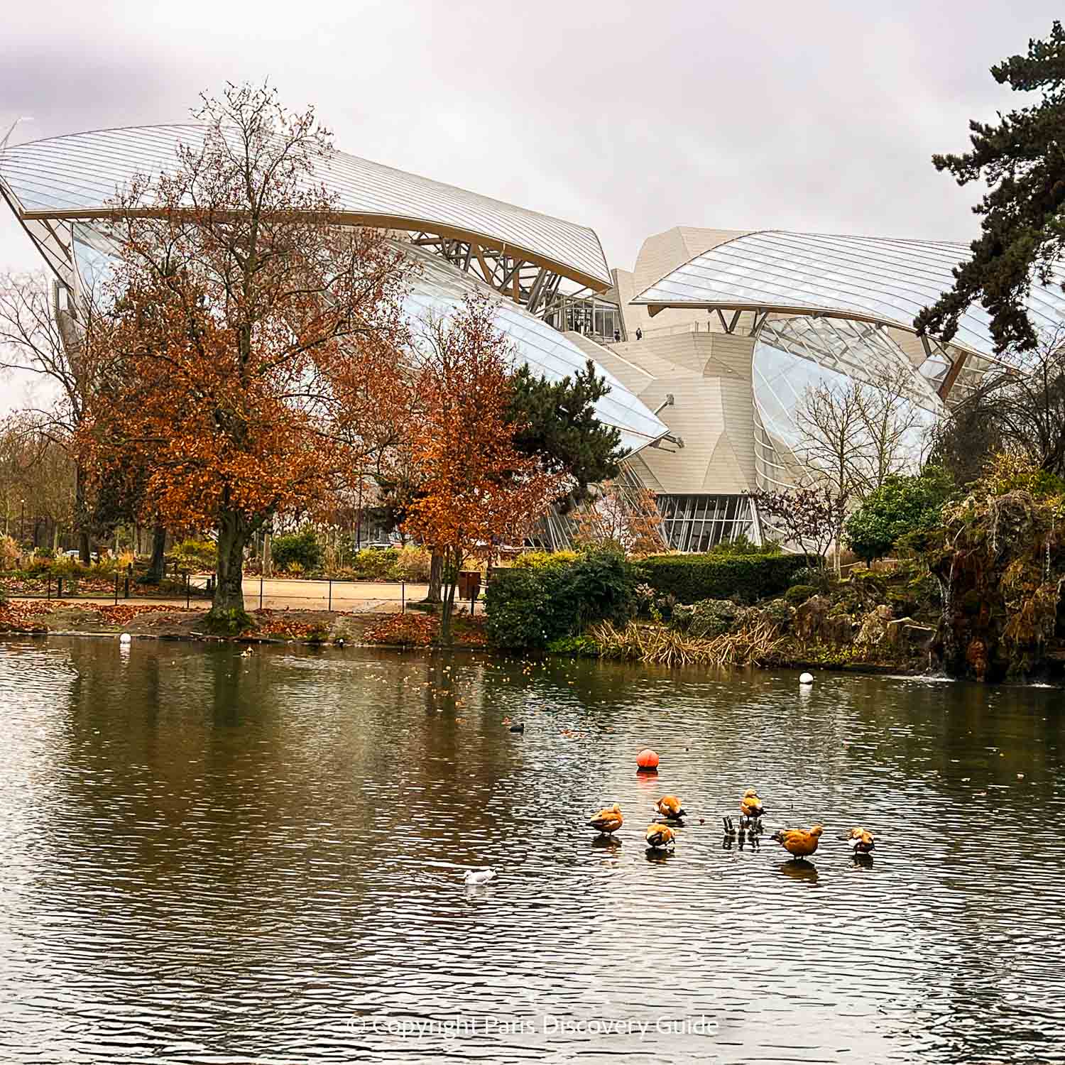 View of Fondation Louis Vuitton from Jardin d'Acclimatation