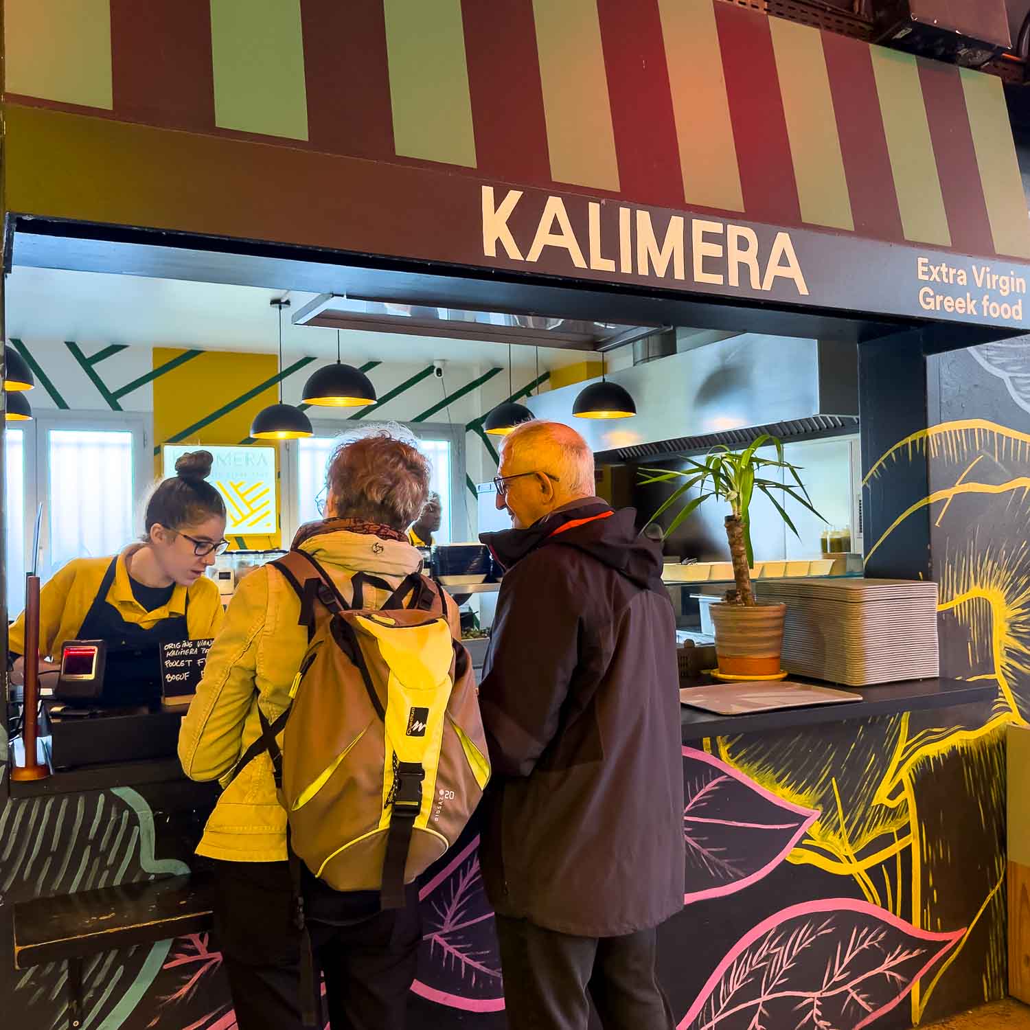 Kalimera, a Greek food kiosk with several vegan and vegetarian choices at Ground Control