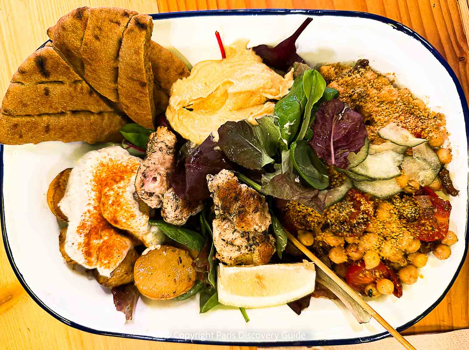 Mezze platter with chicken at Ground Control - I think the price was about €12 