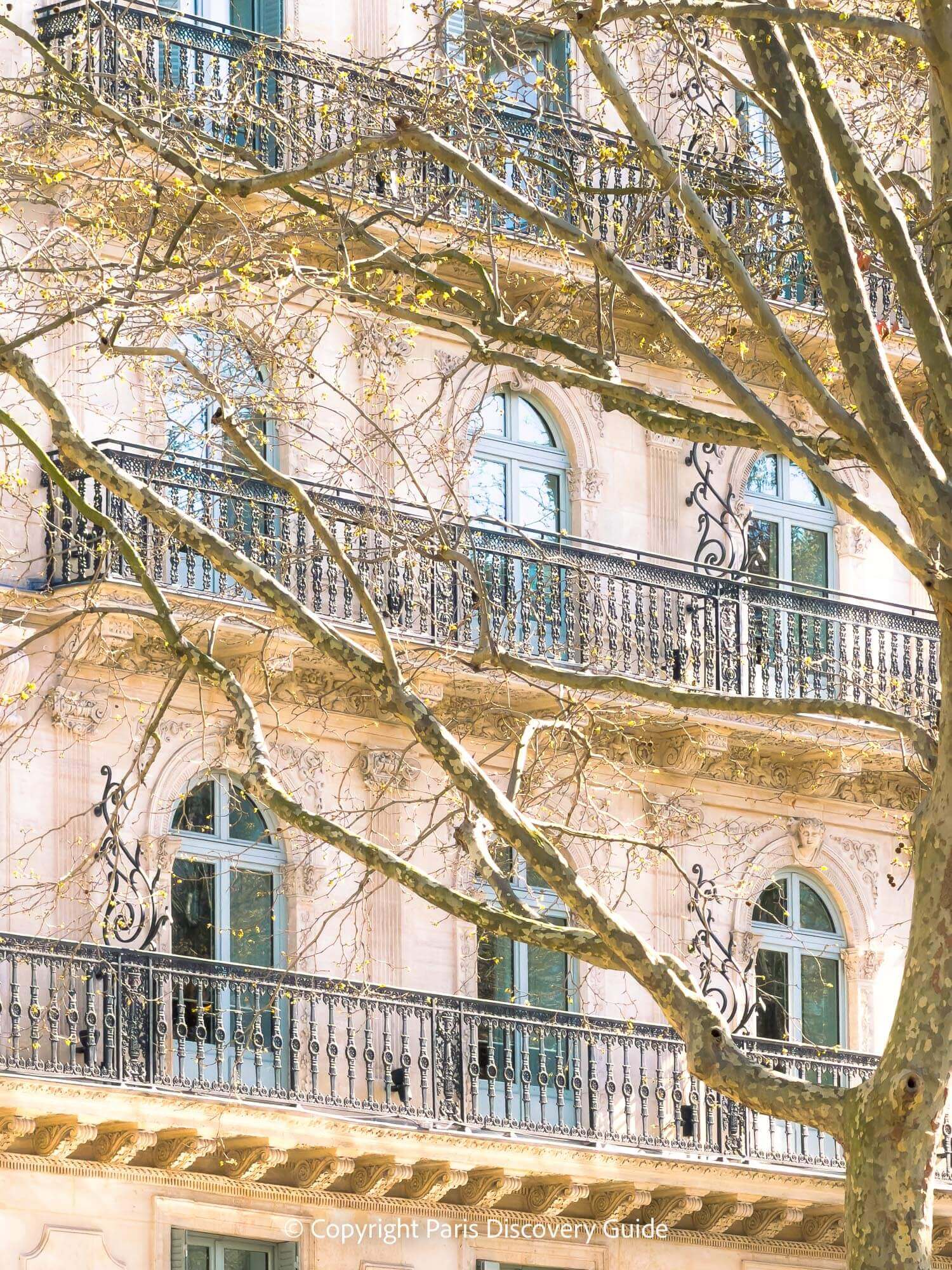 View of the Fauchon Hotel in early spring