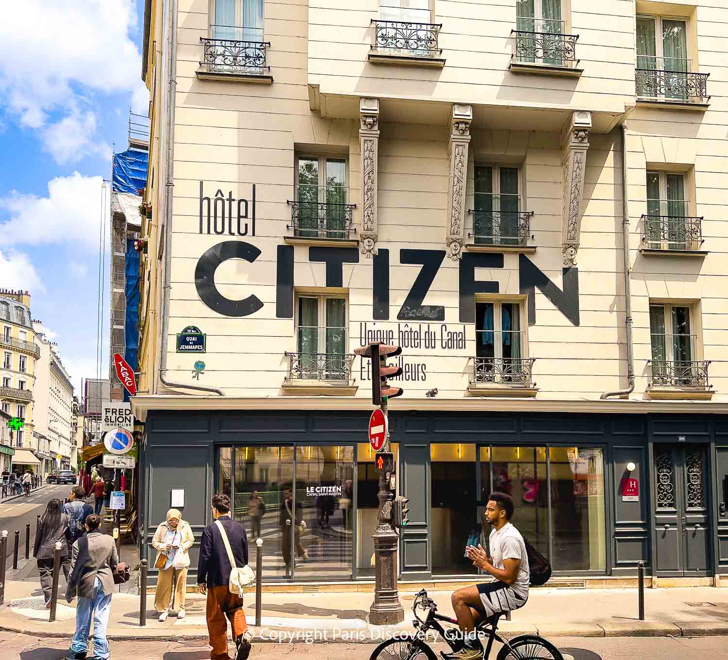 Hotel Le Citizen across from Canal Saint-Martin