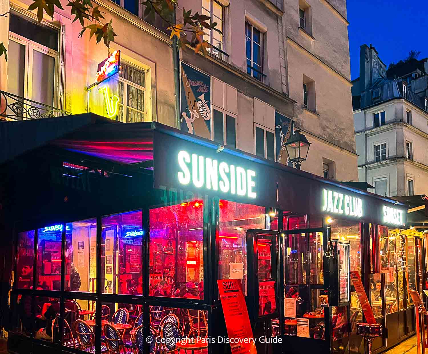 Sunside Sunset Jazz Club on Rue des Lombards - one of my personal favorites