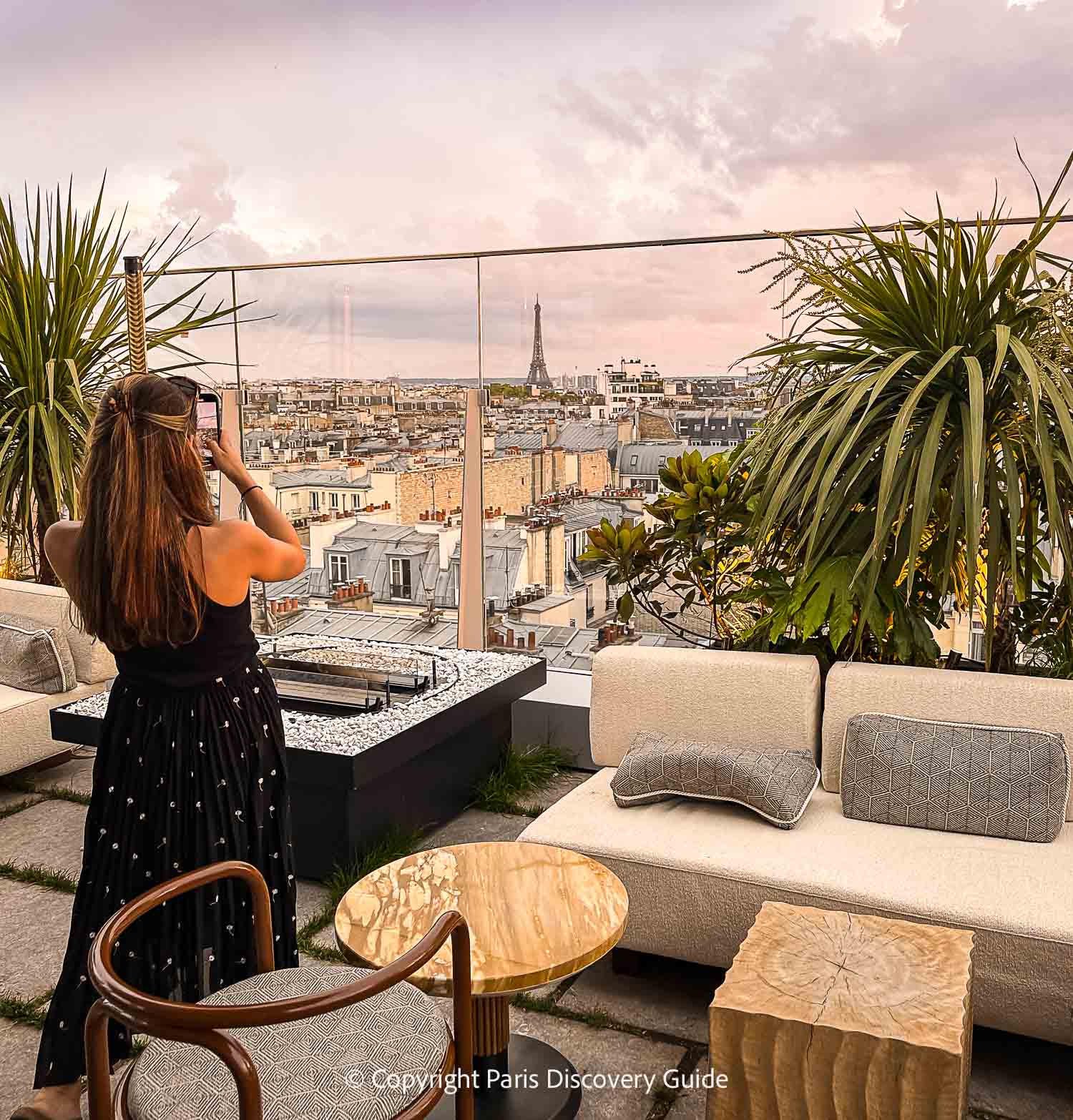 View from the rooftop bar at La Fondation 