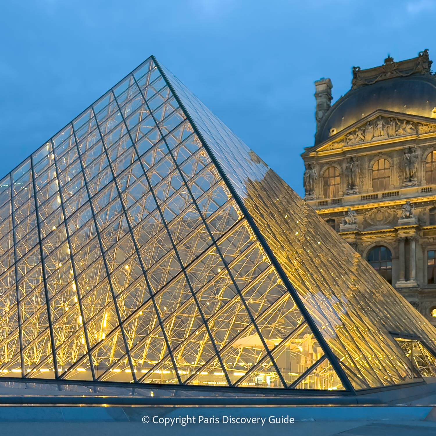 The Louvre in the evening after closing for the day