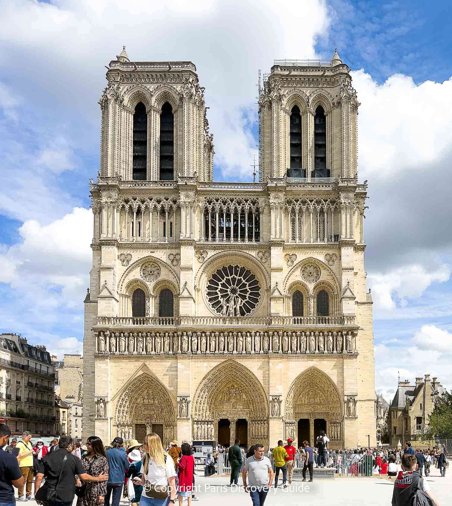 Notre Dame Cathedral next to the Seine River in Paris Notre Dame Cathedral next to the Seine River in Paris