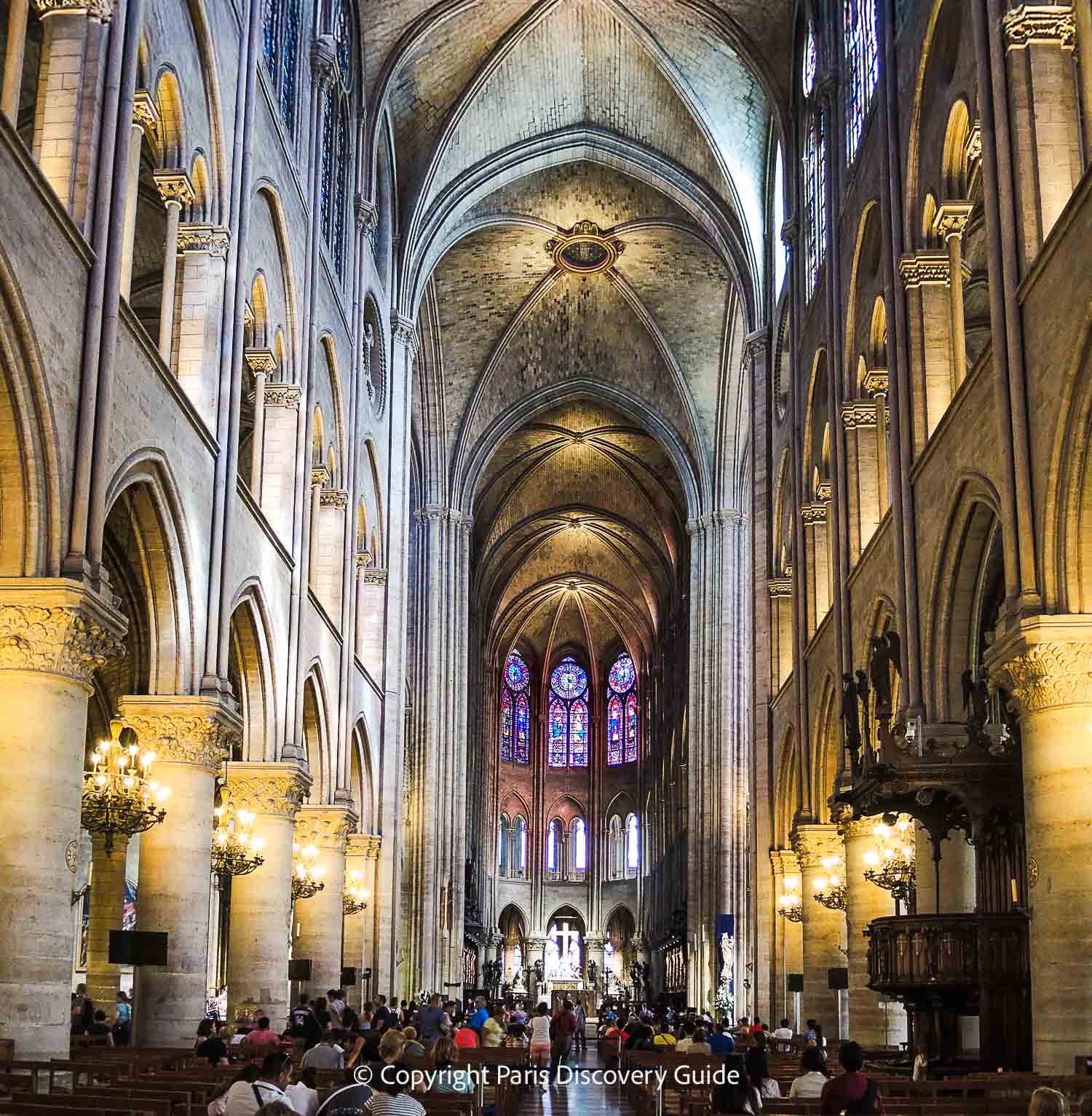 Notre Dame Cathedral next to the Seine River in Paris