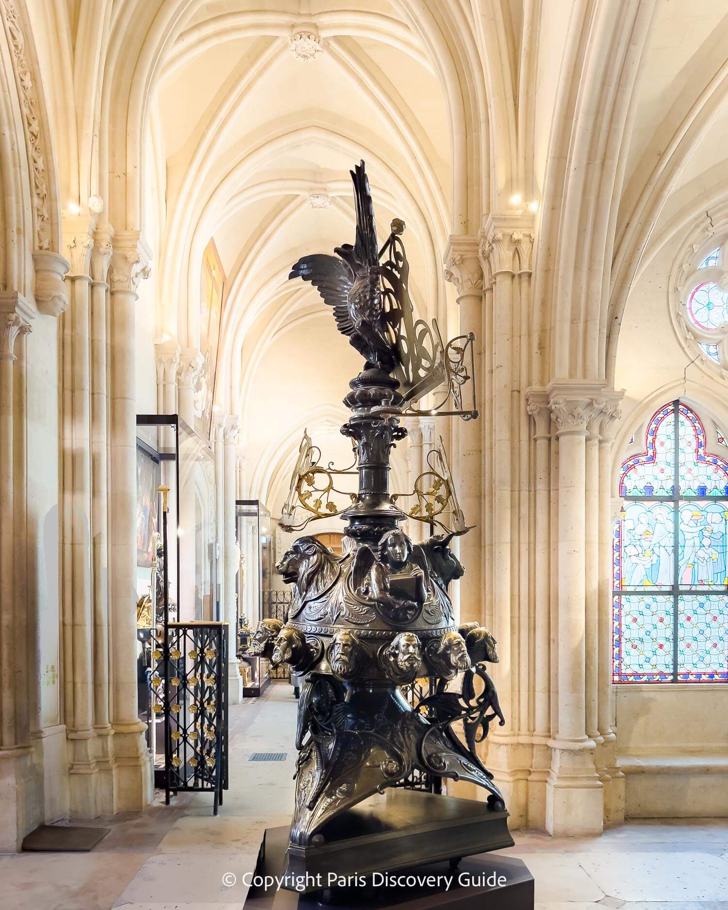 Sculpture in a quiet corner in Notre Dame Cathedral
