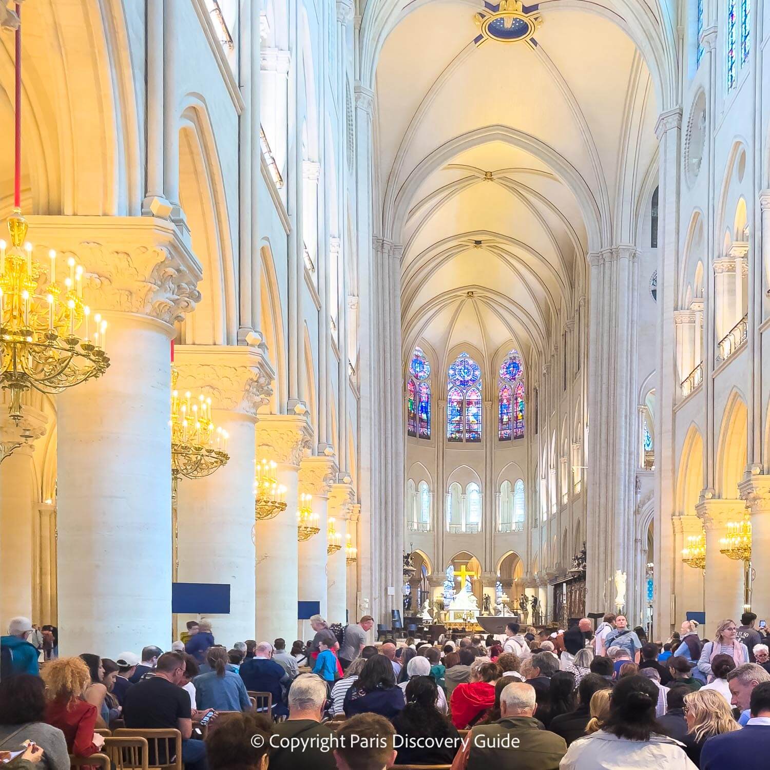 Notre Dame, gleaming white after the fire
