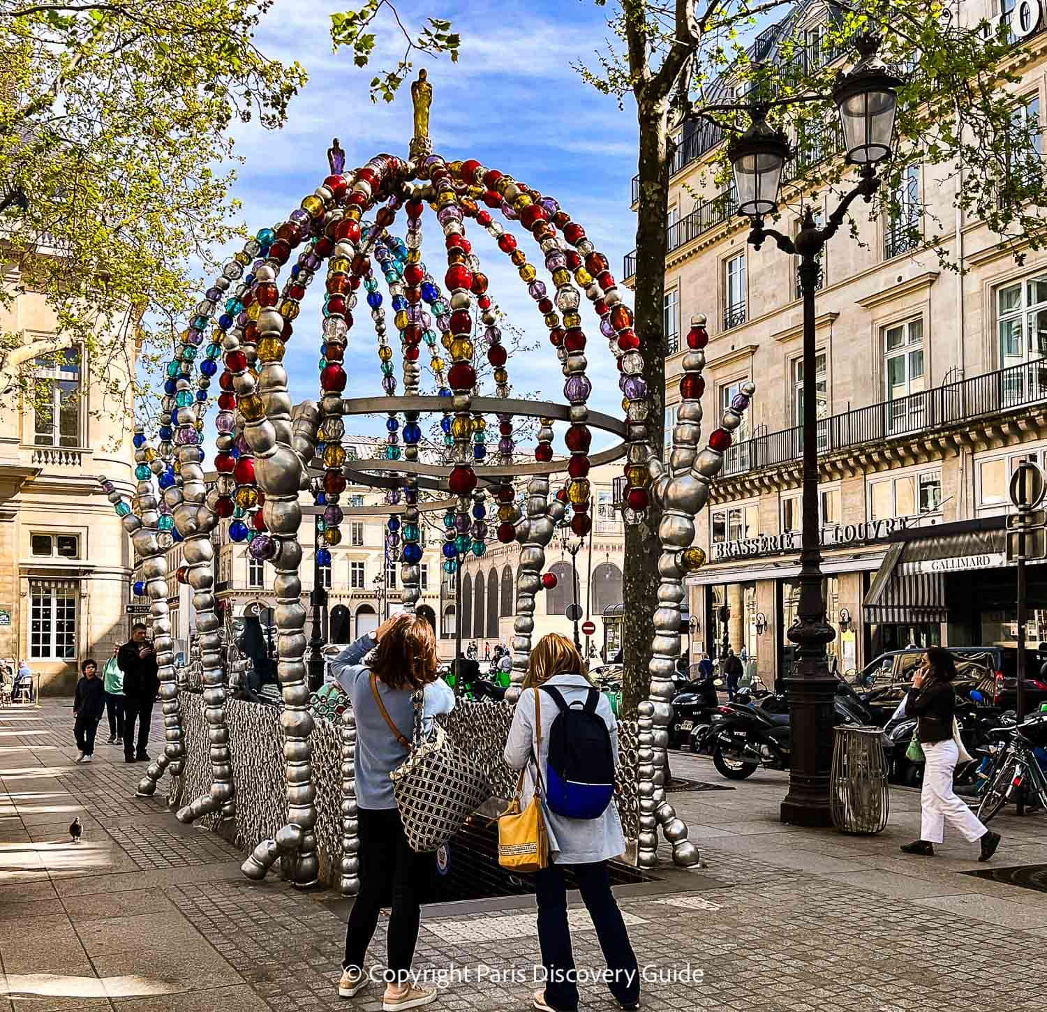 The Kiosque des Noctambules, a work of art by Jean-Michel Othoniel at the entrance to the metro station on Place Colette The Kiosque des Noctambules, a work of art by Jean-Michel Othoniel at the entrance to the metro station on Place Colette