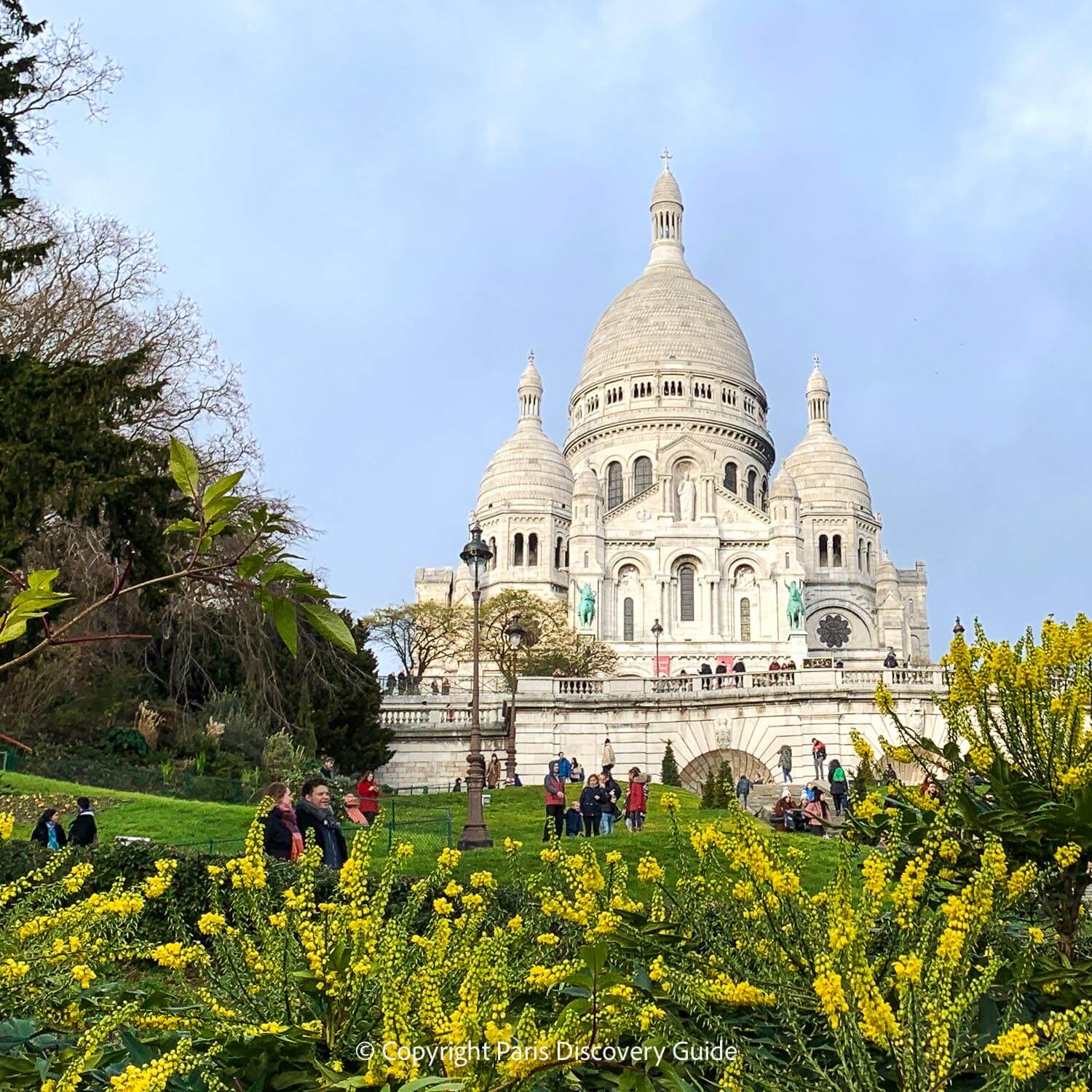 Sacre Coeur Basilica near Les Arenes Lyriques in Montmartre