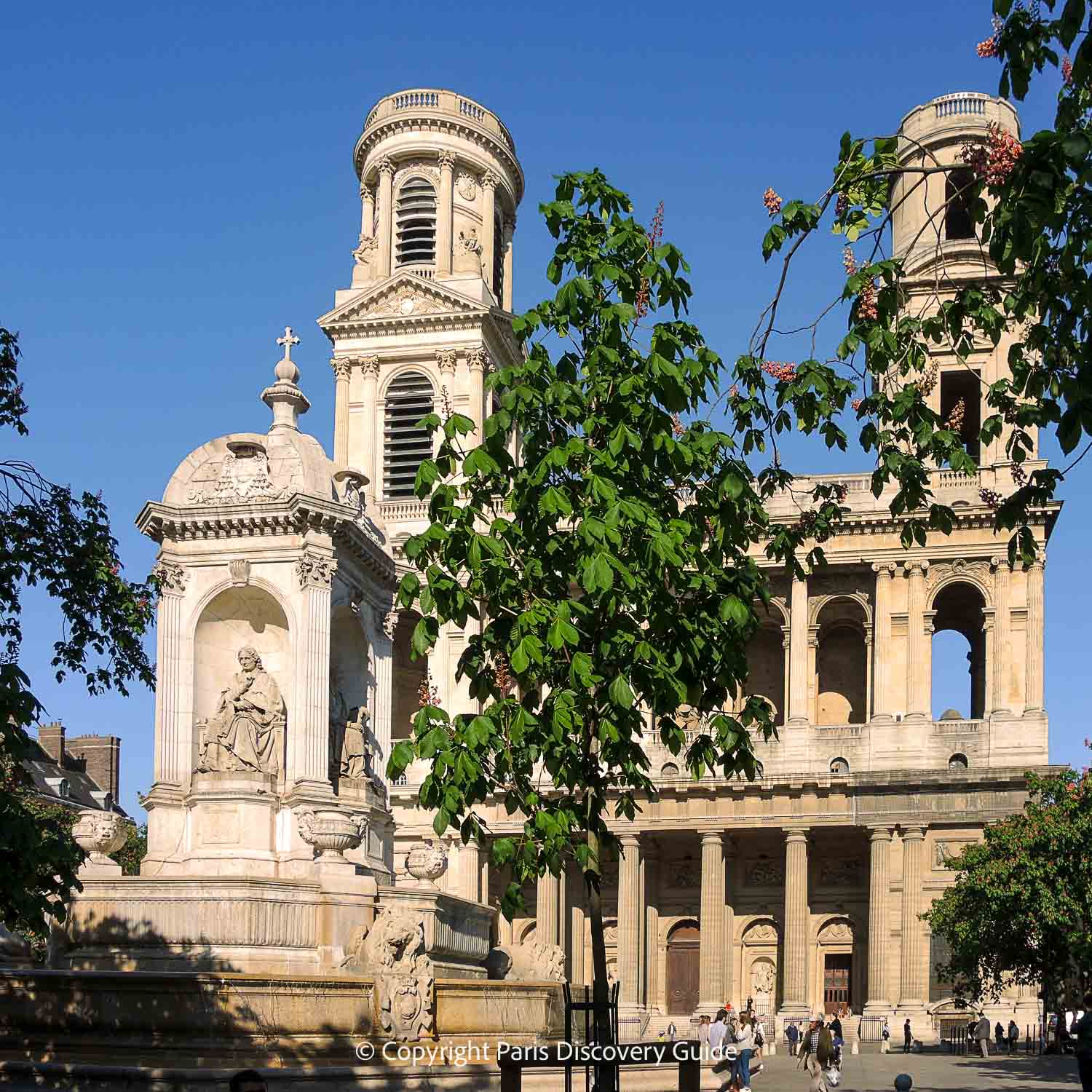 Statue of Madonna and Child at Saint Sulpice Church in Paris