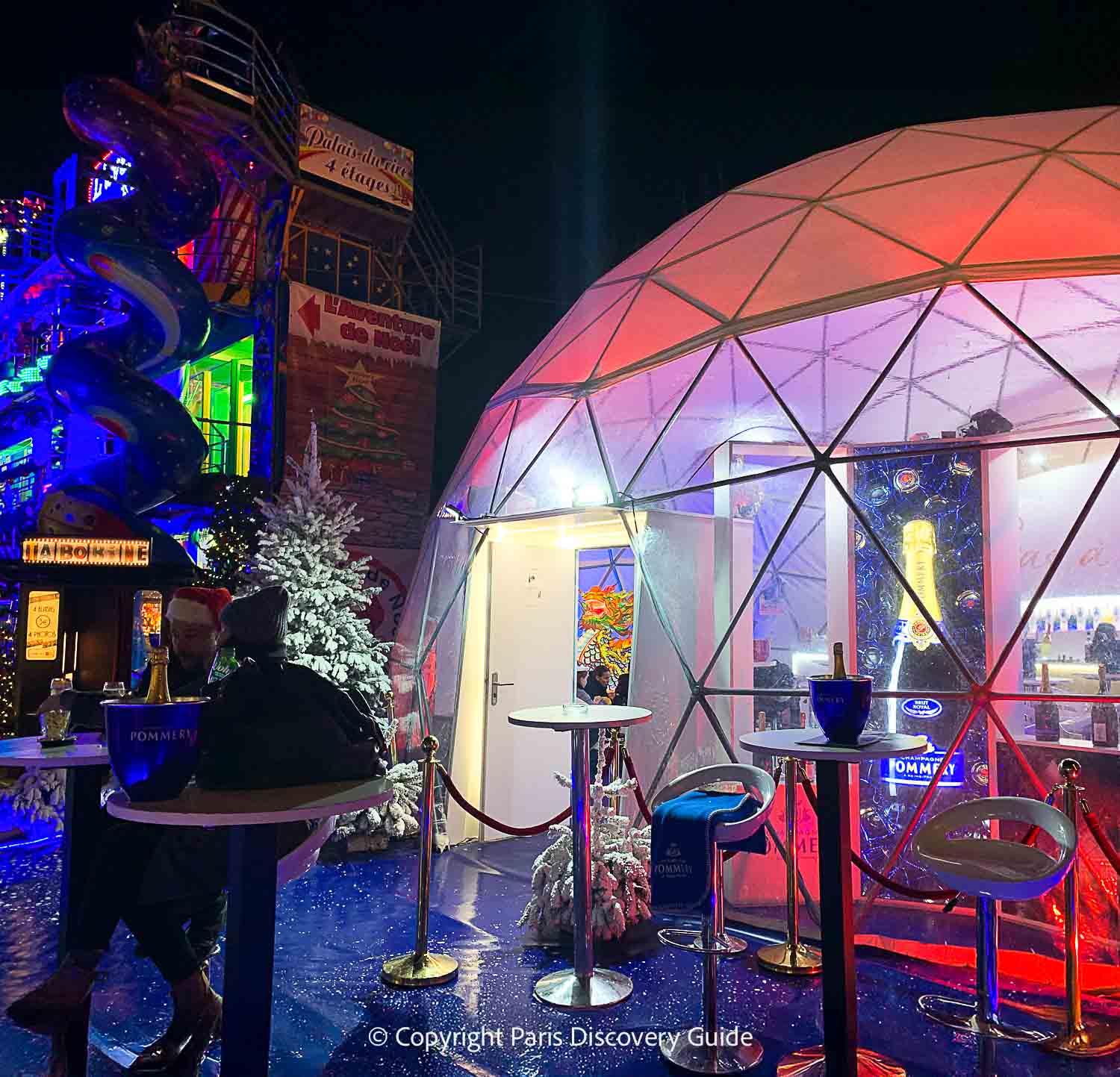 The Pommery Champagne bar at the Tuileries Garden Christmas Market