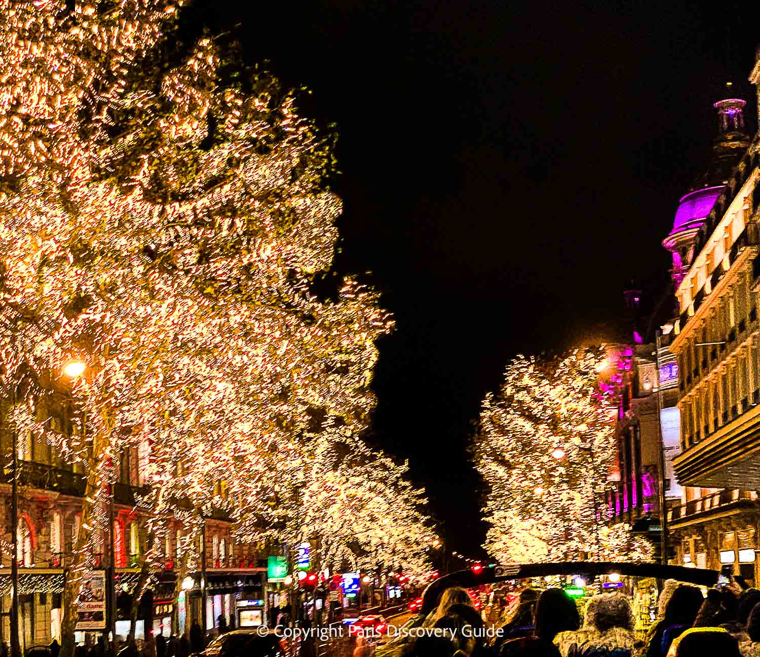 Tootbus Open Top Christmas tour - we were on Boulevard Haussmann