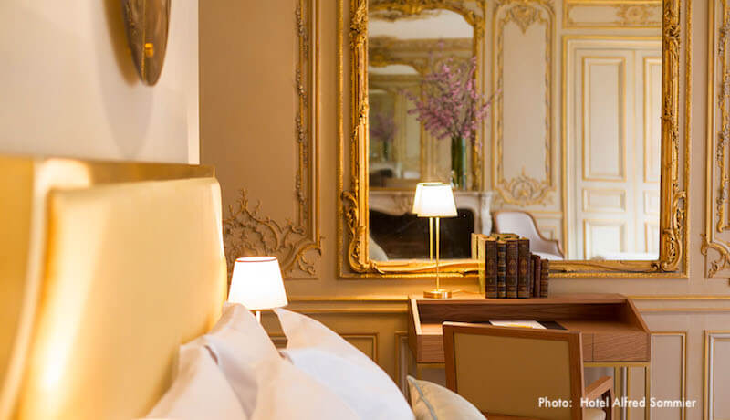 Sumptuous guestroom at Hôtel Alfred Sommier Sumptuous guestroom at Hôtel Alfred Sommier