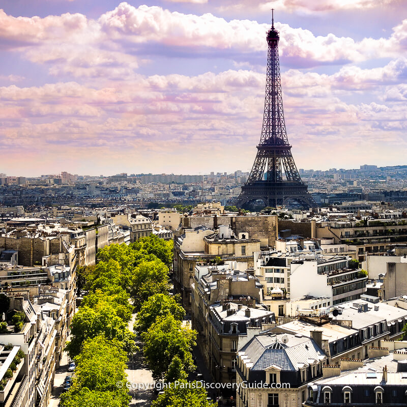 Enjoy the stellar view of 16th arrondissement rooftops and across the river, the Eiffel Tower from the Arc's rooftop terrace