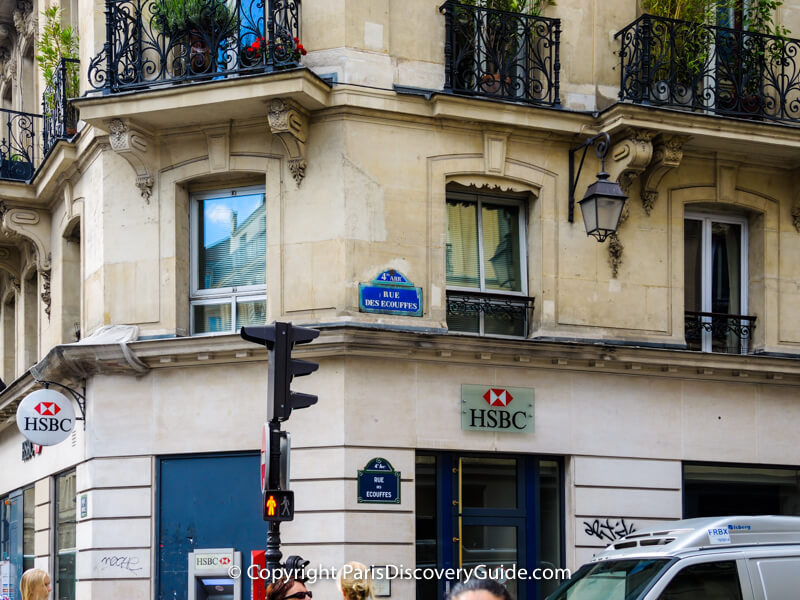 HSBC ATM machine (near stoplight) in the Marais