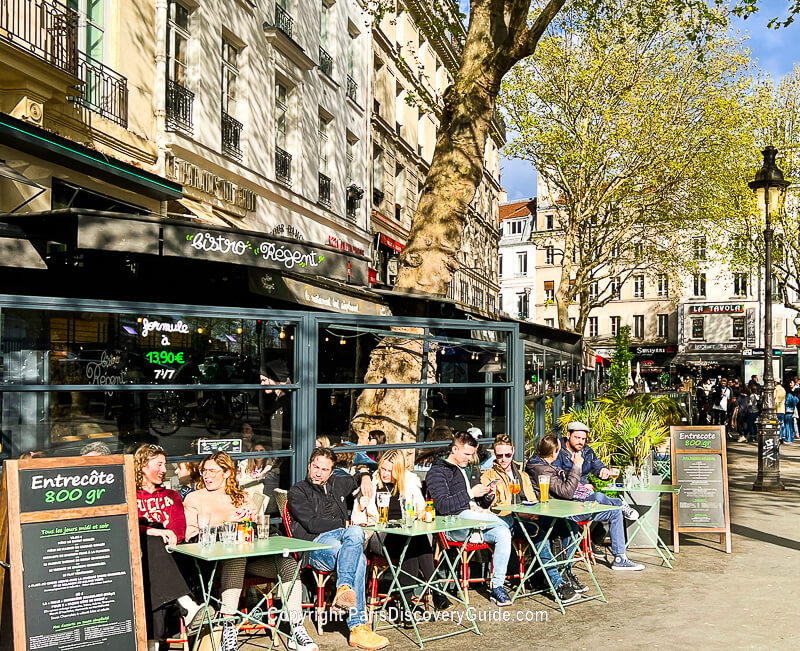 Sidewalk cafe at Place de la Bastille