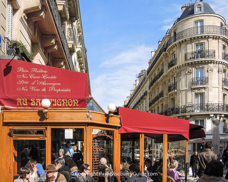 Cafe in Paris's Saint Germain neighborhood in early March