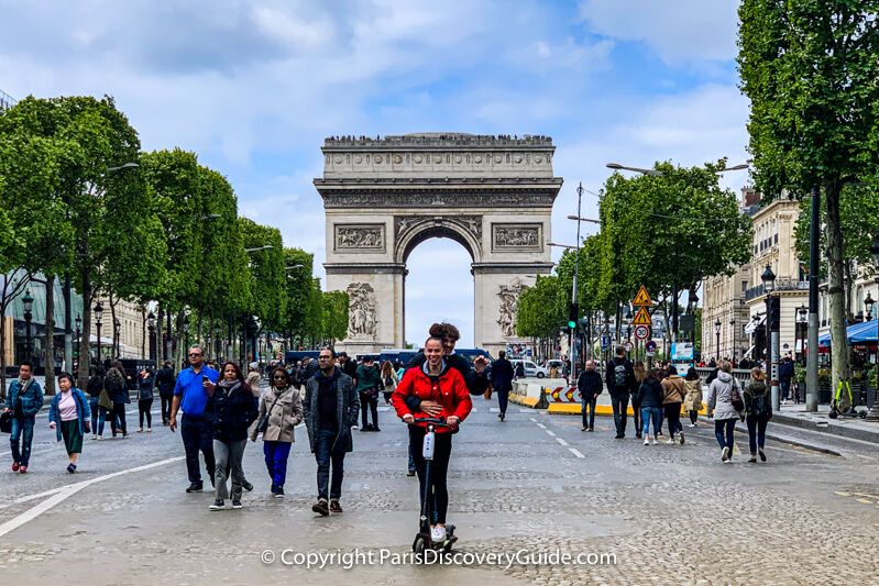 Champs Elysees on a car-free Sunday