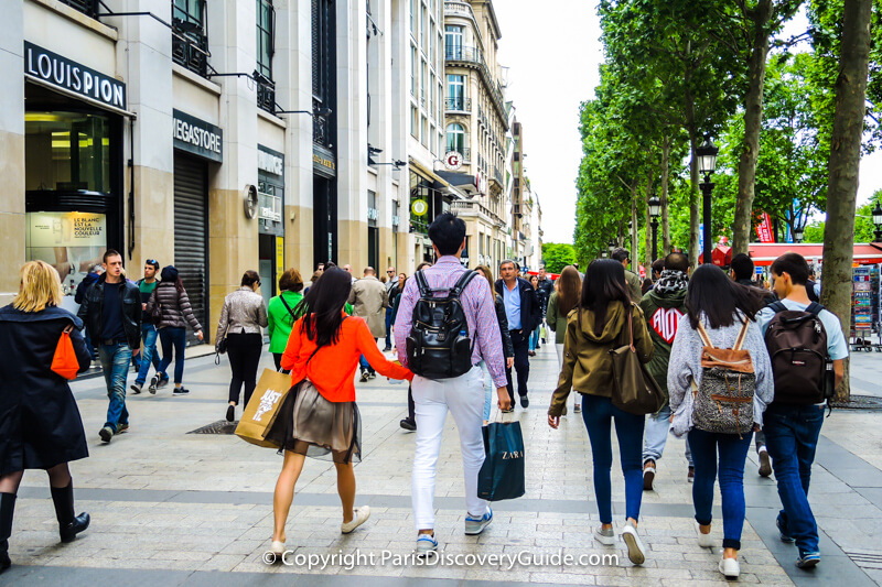 champs elysees shops