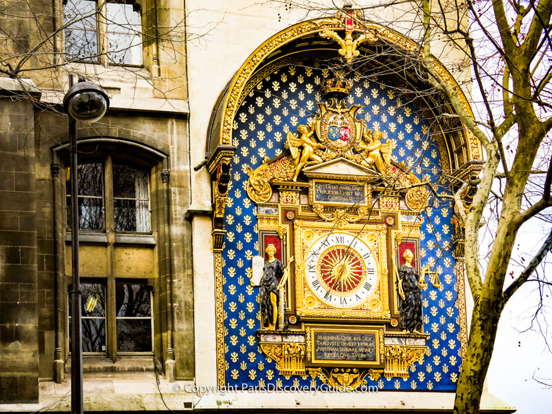 The Conciergerie's clock, restored in 2012 to its original colors