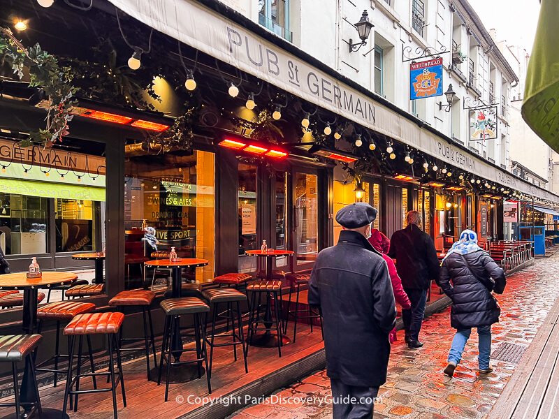 Cour de Commerce Saint-André in Saint-Germain on a rainy November day
