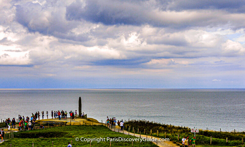 Pointe du Hoc Ranger Monument overlooking Omaha Beach, France Pointe du Hoc Ranger Monument overlooking Omaha Beach, France