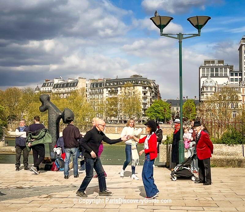 Dancing along the Seine - Jardin Tino Rossi (Paris's almost-hidden waterfront park known for its modern sculptures)