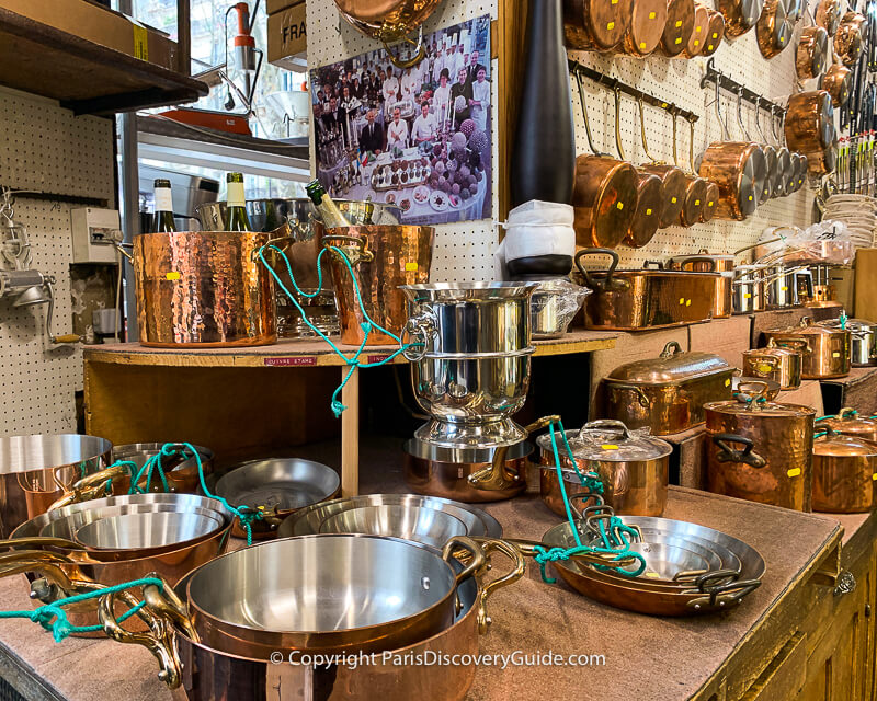 New copper cookware at E. Dehillerin New copper cookware at E. Dehillerin
