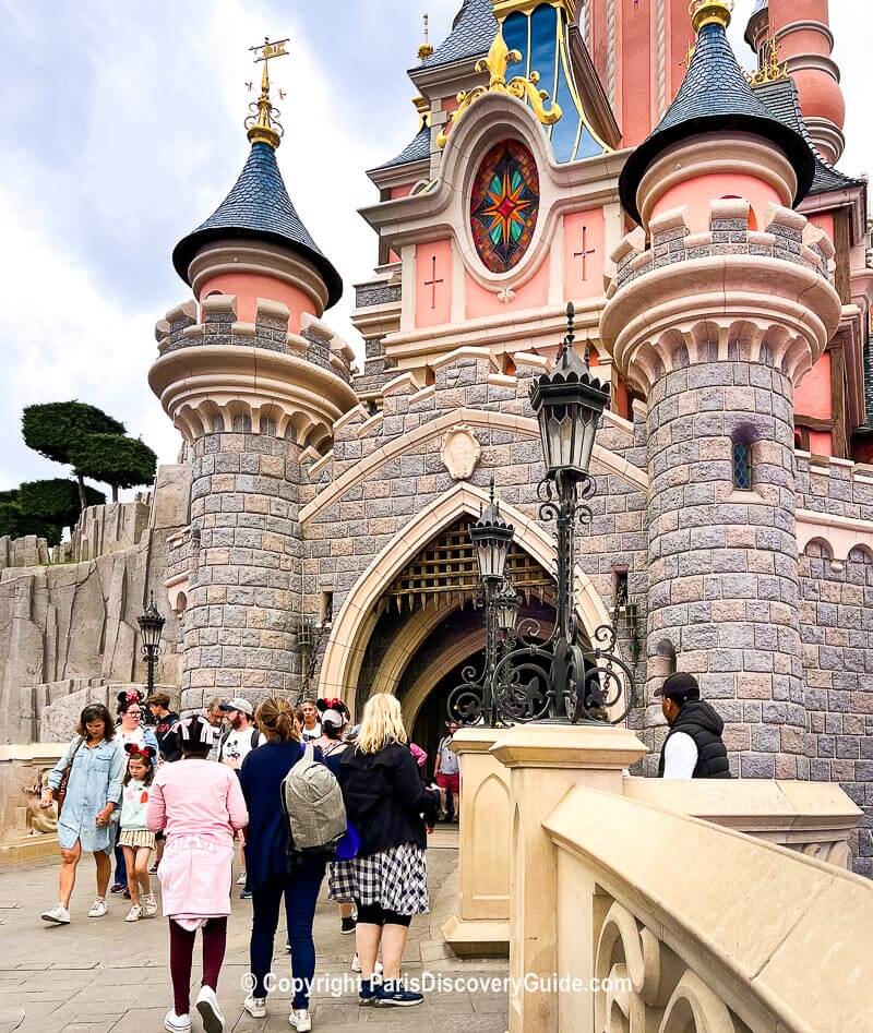 Entrance to Sleeping Beauty's castle at Disneyland Paris