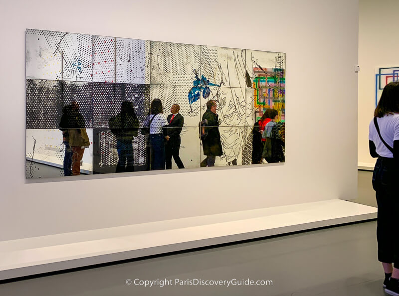Painting by Nick Mauss incorporates the viewers at the Collection of the Foundation: A Vision for Painting Painting by Nick Mauss incorporates the viewers at the Collection of the Foundation: A Vision for Painting exhibition