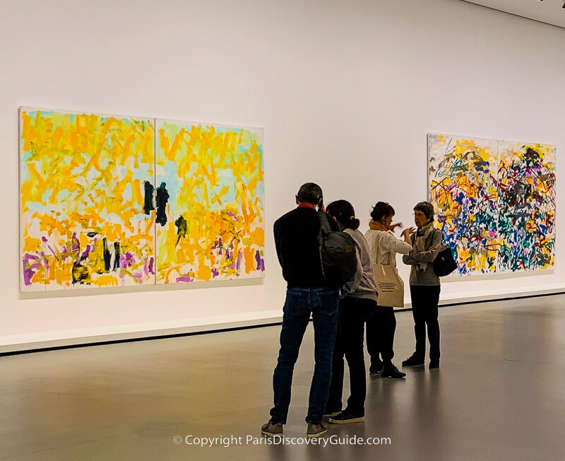 Paintings by Joan Mitchell on display at Louis Vuitton Foundation