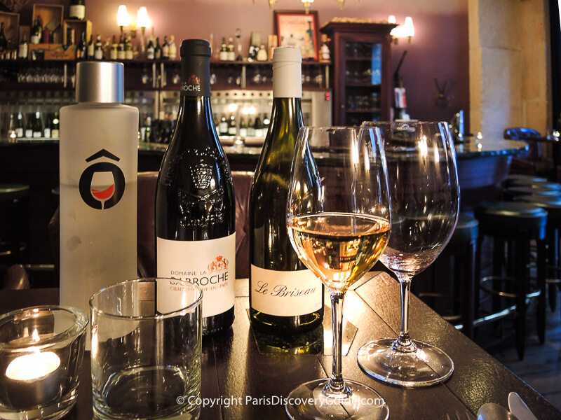 Enjoying a tasting in a popular Paris wine bar Enjoying a tasting in a popular Paris wine bar