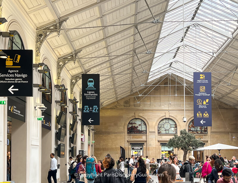 Gare Saint-Lazare's third level, where train tracks are located Gare Saint-Lazare's third level, where train tracks are located