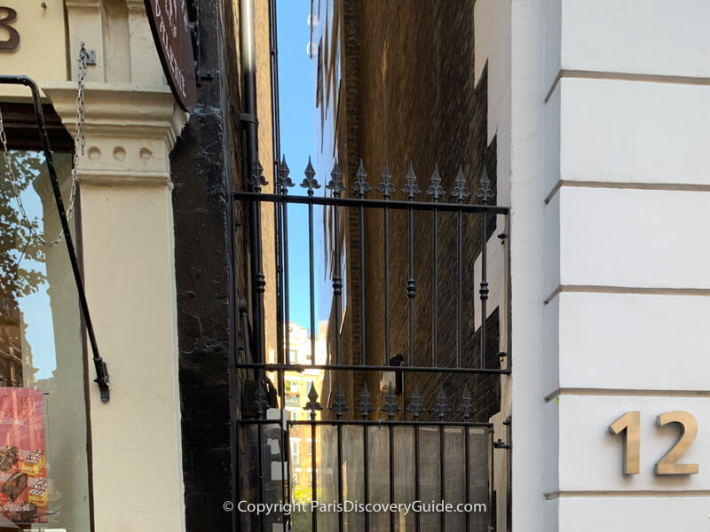 Alley next to 12 Great Newport Street on the Harry Potter Walking Tour Alley next to 12 Great Newport Street on the Harry Potter Walking Tour