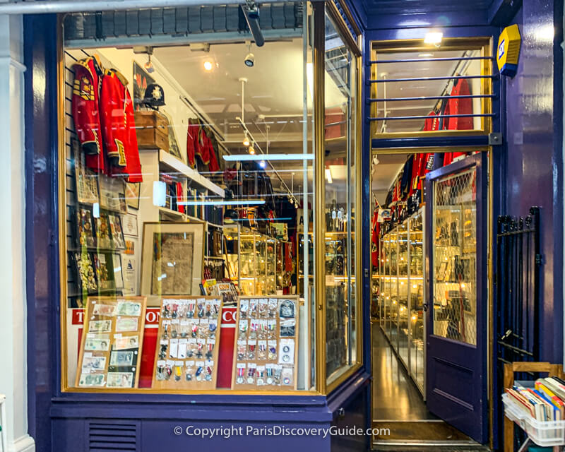 Military memorabilia boutique in Cecil Court in London