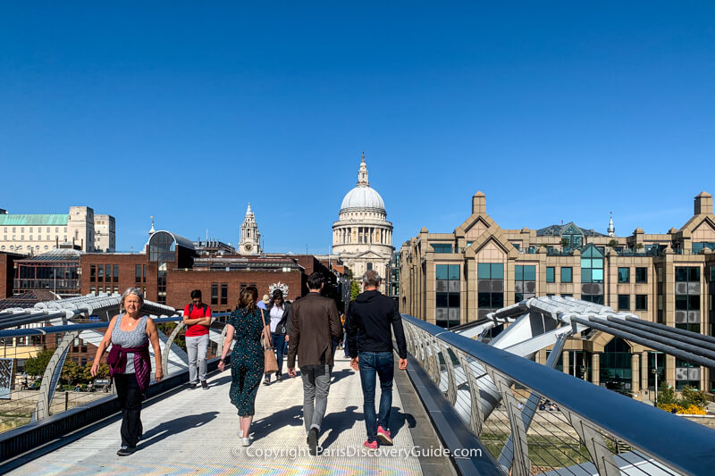 The Millennium Bridge, with St Paul's Cathedral in the background The Millennium Bridge, with St Paul's Cathedral in the background